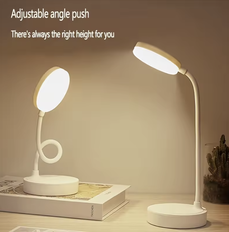 LED Desk Lamp 3-Level Dimmable Touch Night Light USB Rechargeable